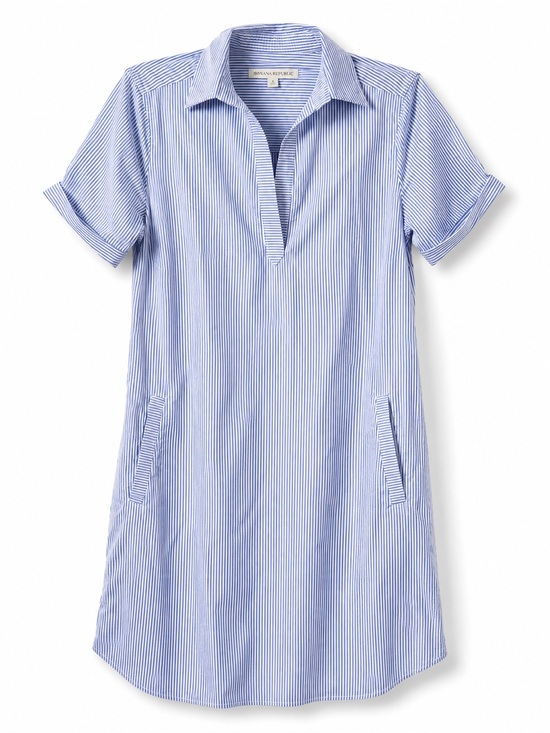 Southern Tide Dresses & Skirts - Southern Tide Blue and White Striped Mini Shirt Dress